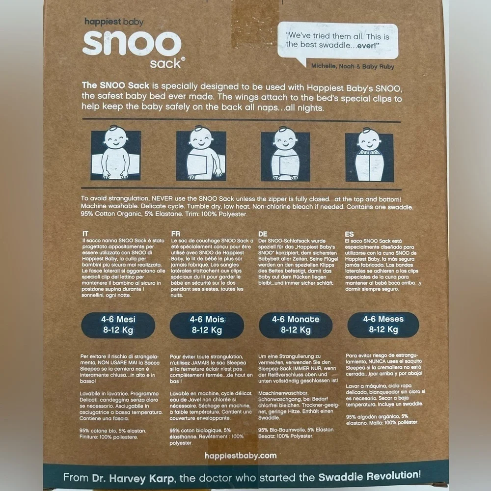 100% Organic SNOO Sleep Sack size large